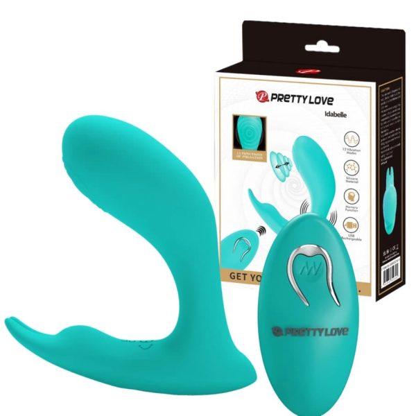 Vibrador con control y pulsaciones Idabelle color celeste Vibrador con control y pulsaciones Idabelle color celeste