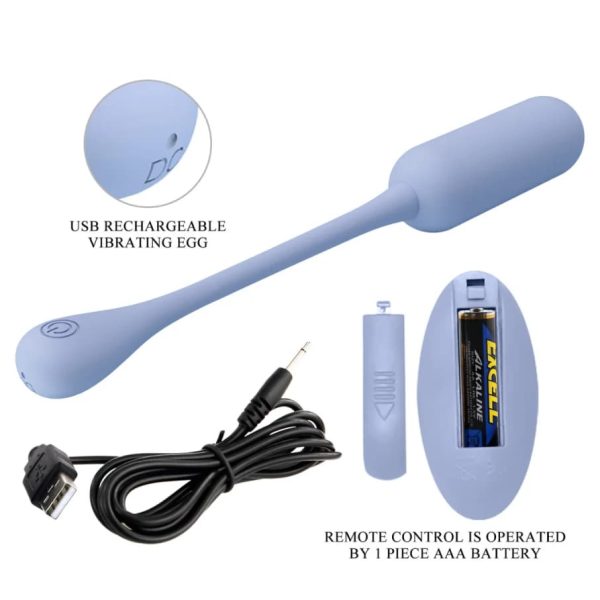 Vibrador huevo con control Lechies celeste